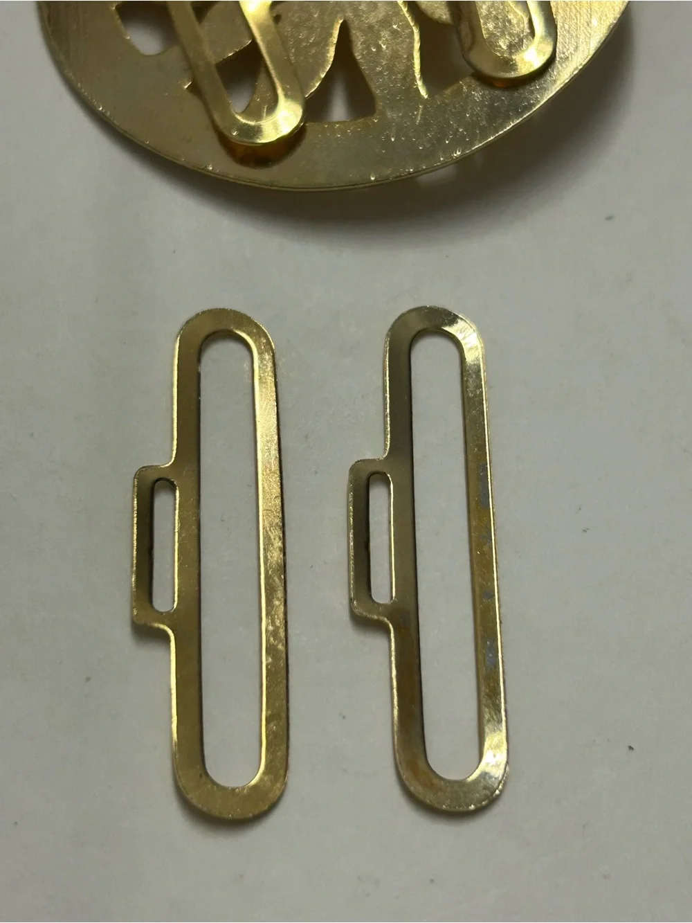 Gold Celestial Sun Face Belt Buckle Set Vintage Omega